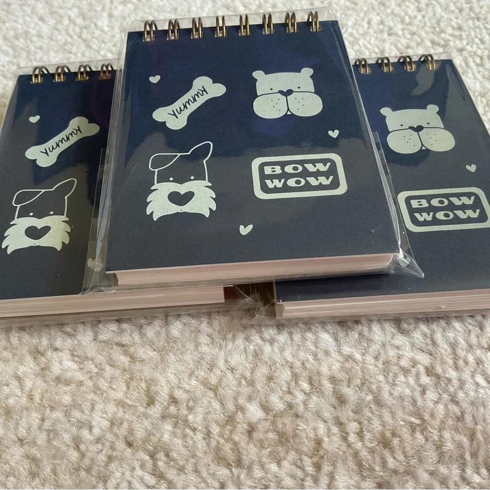 NWT Set of 3 Small Dog Theme Spiral Mini Journal - Picture 3 of 7
